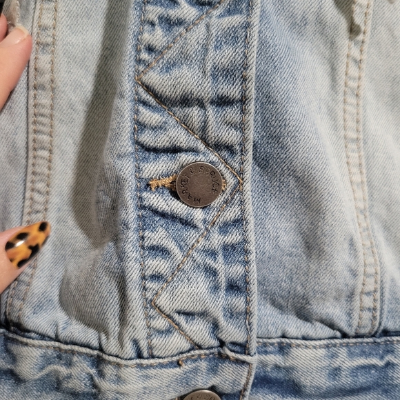 Market & Spruce Removable Hoodie Denim Jean Jacket Size XL Women's - Picture 7 of 13